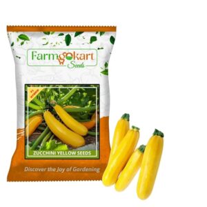 Farmgo ~ 10 Grams Zucchini Yellow Long F1 Hybrid (Variety Name : Yellow Beauty) Planting Seeds – ideal for both home gardening, Open farming, and Poly Houses (Appx Seeds Count 65-70 nos)