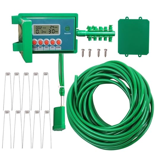 Agromato® Automatic Indoor Drip Irrigation Kit with Pump for Balcony | Bucket Water (No Tap) Input Automatic Controller for Indoor Garden | 10 Plants (Timer Kit)